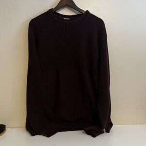 Columbia Men's Sz Med Chunky Knit Sweater Chocolate Brown Fall Layers Staples